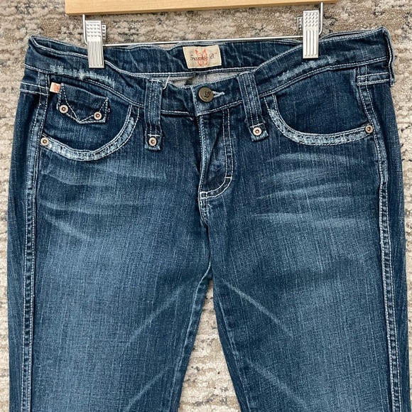 VTG Frankie B Low Rise Flared Jeans Size 8 Made in USA Western Boho - Picture 4 of 9